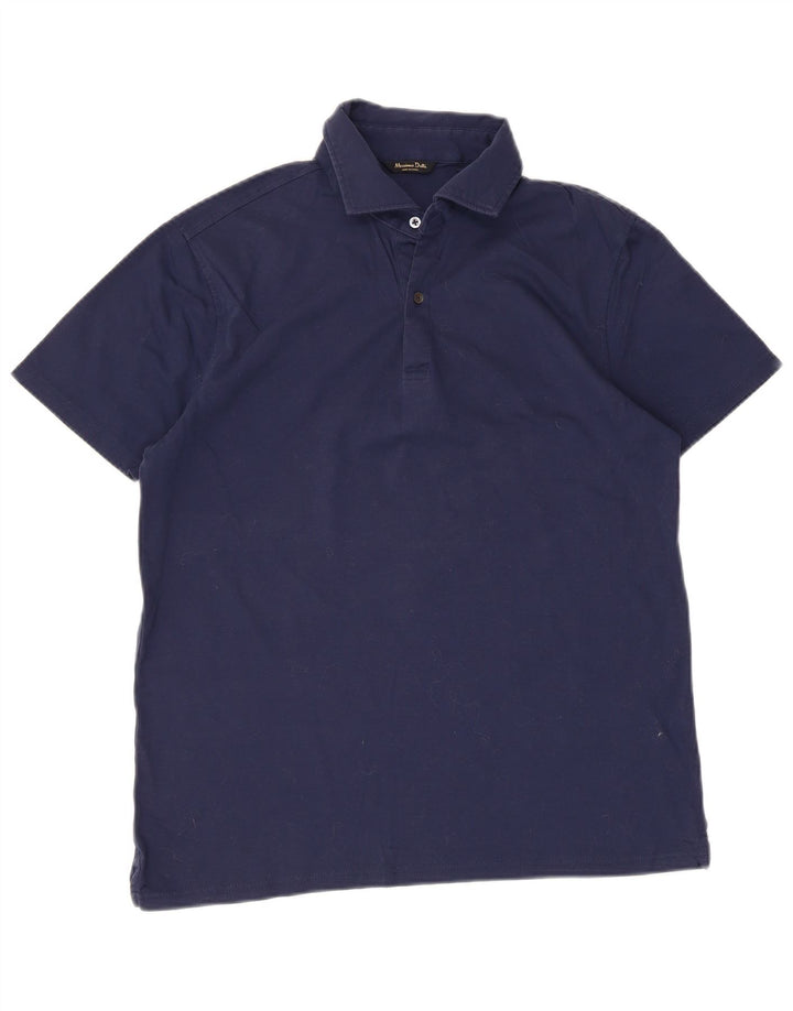 Massimo Dutti Herren-Poloshirt, groß, Marineblau