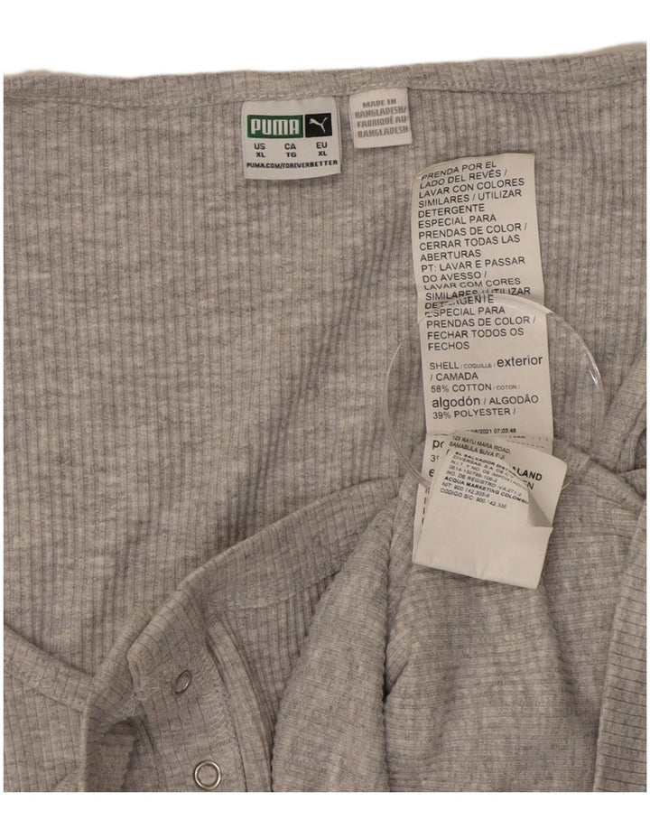 Puma Damen Langarm-Crop-Top UK 18 XL Grau