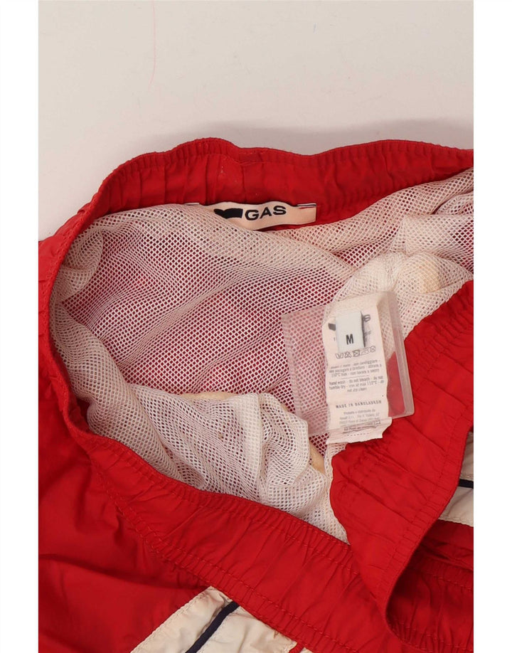 Gas Herren-Badeshorts aus mittelrotem Colourblock-Polyamid