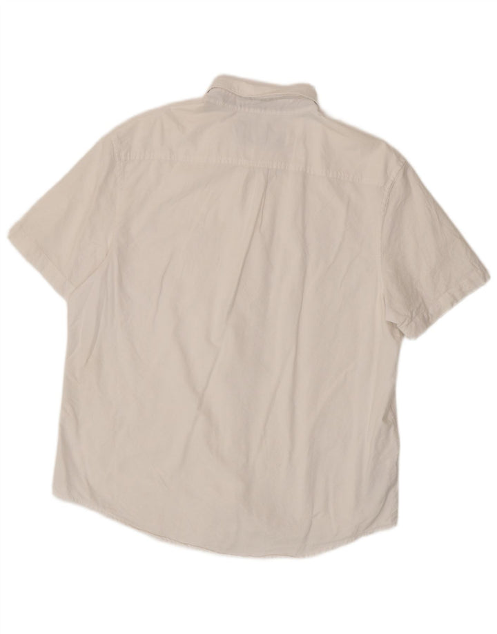 Penguin Herren-Kurzarmhemd XL aus weißer Baumwolle