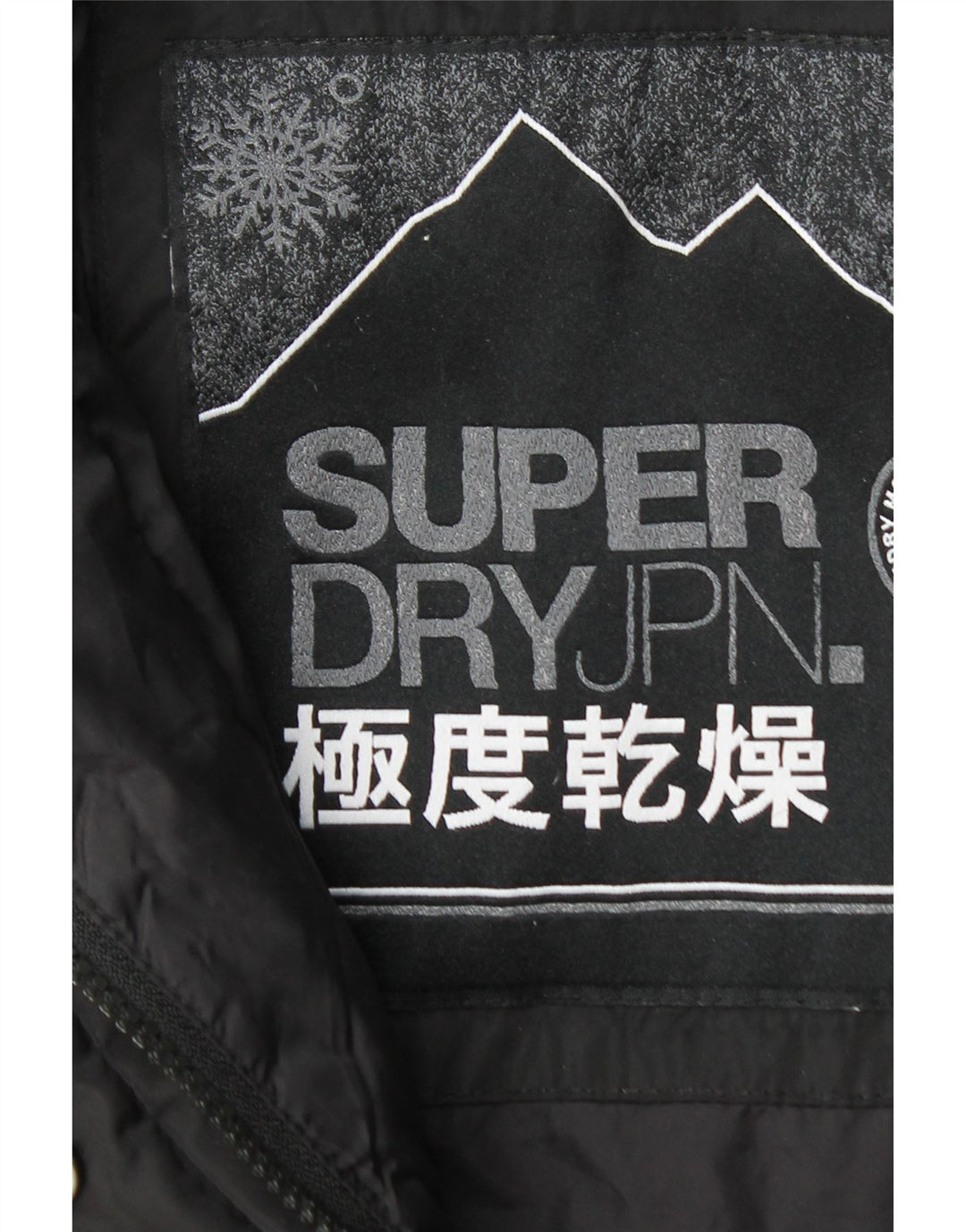 Superdry Wattierte Damenjacke mit Kapuze, UK 14, Mittelschwarz, Polyester