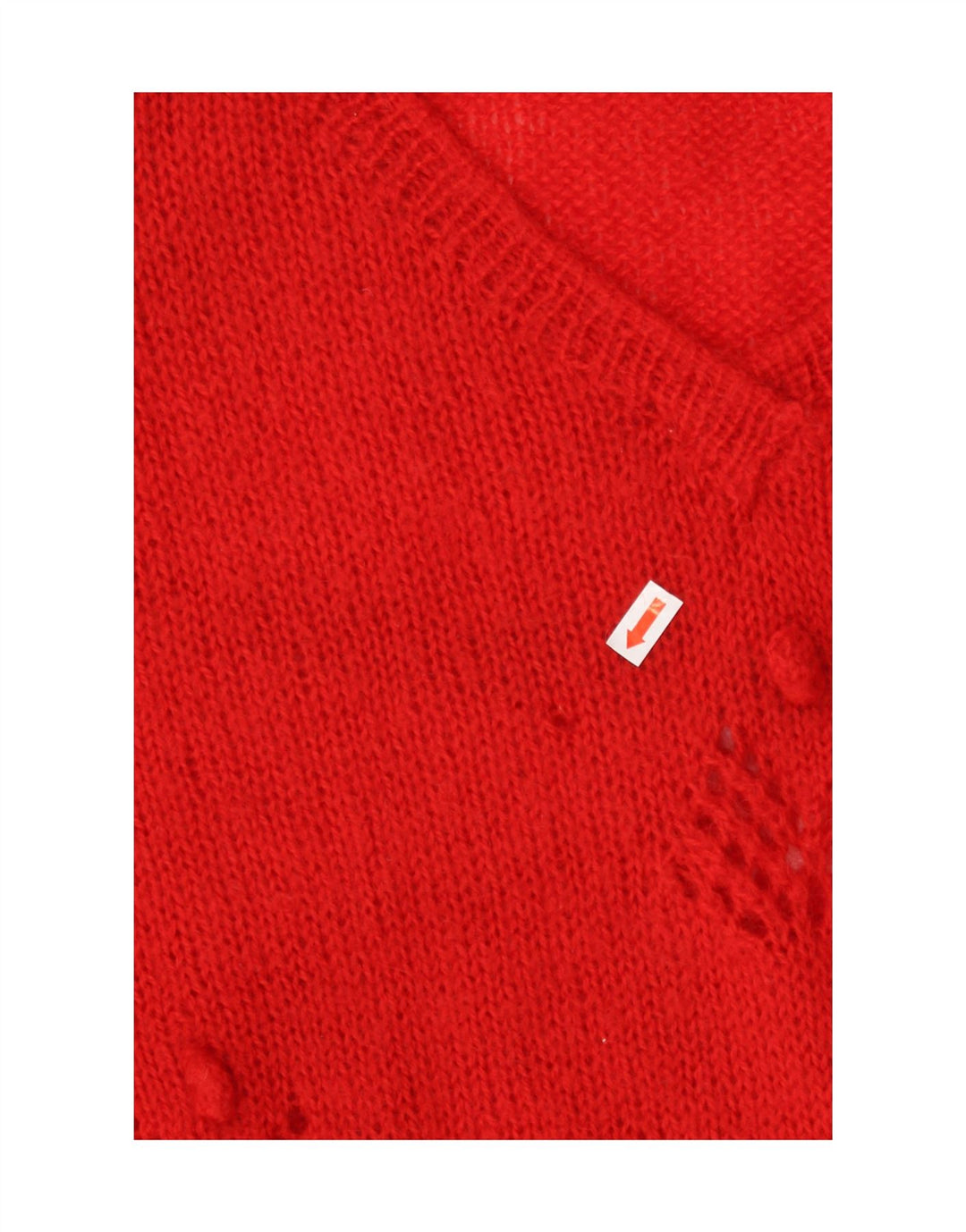 VINTAGE Womens V-Neck Jumper Sweater UK 14 Medium Red