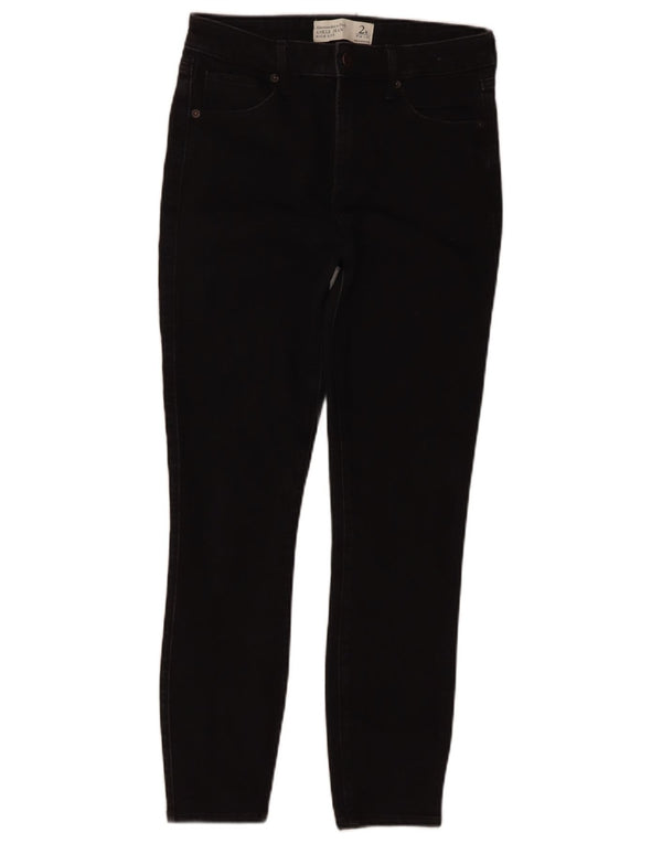 Abercrombie & Fitch Damen High Rise Skinny Jeans W26 L26 Schwarze Baumwolle