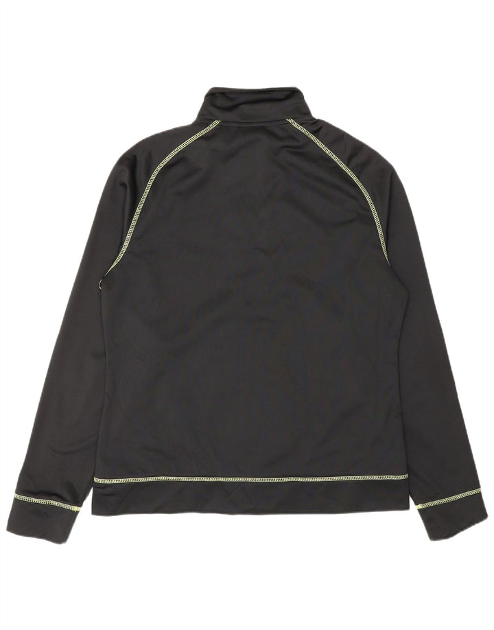 ASICS Womens Tracksuit Top Jacket UK 14 Large Black Polyester