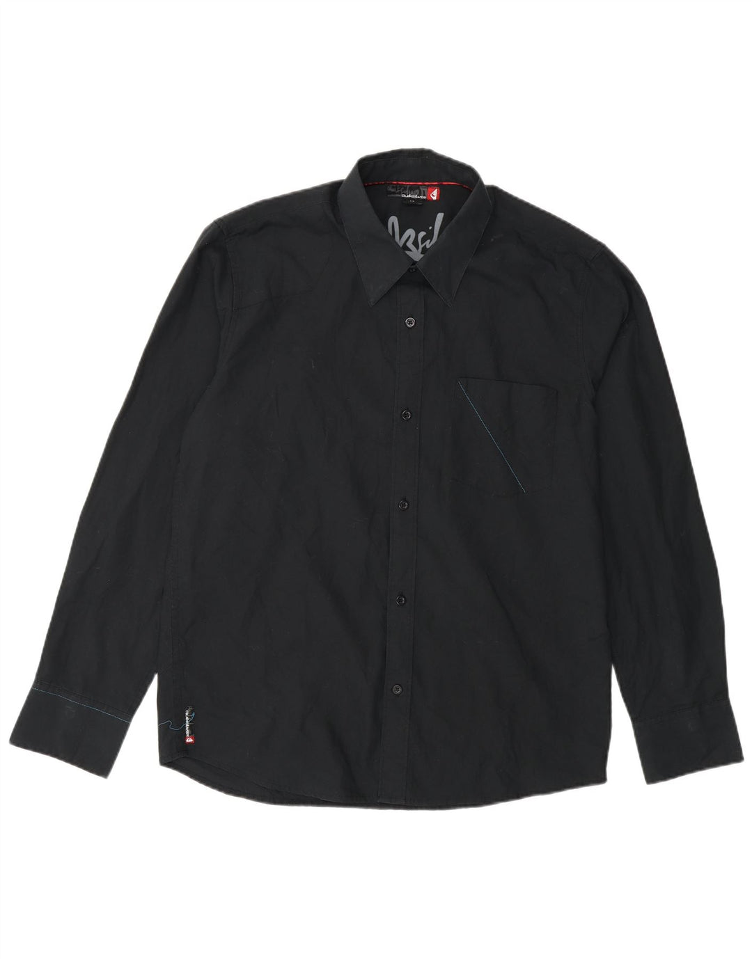 Quiksilver Mens Graphic Shirt Small Schwarz Polyester