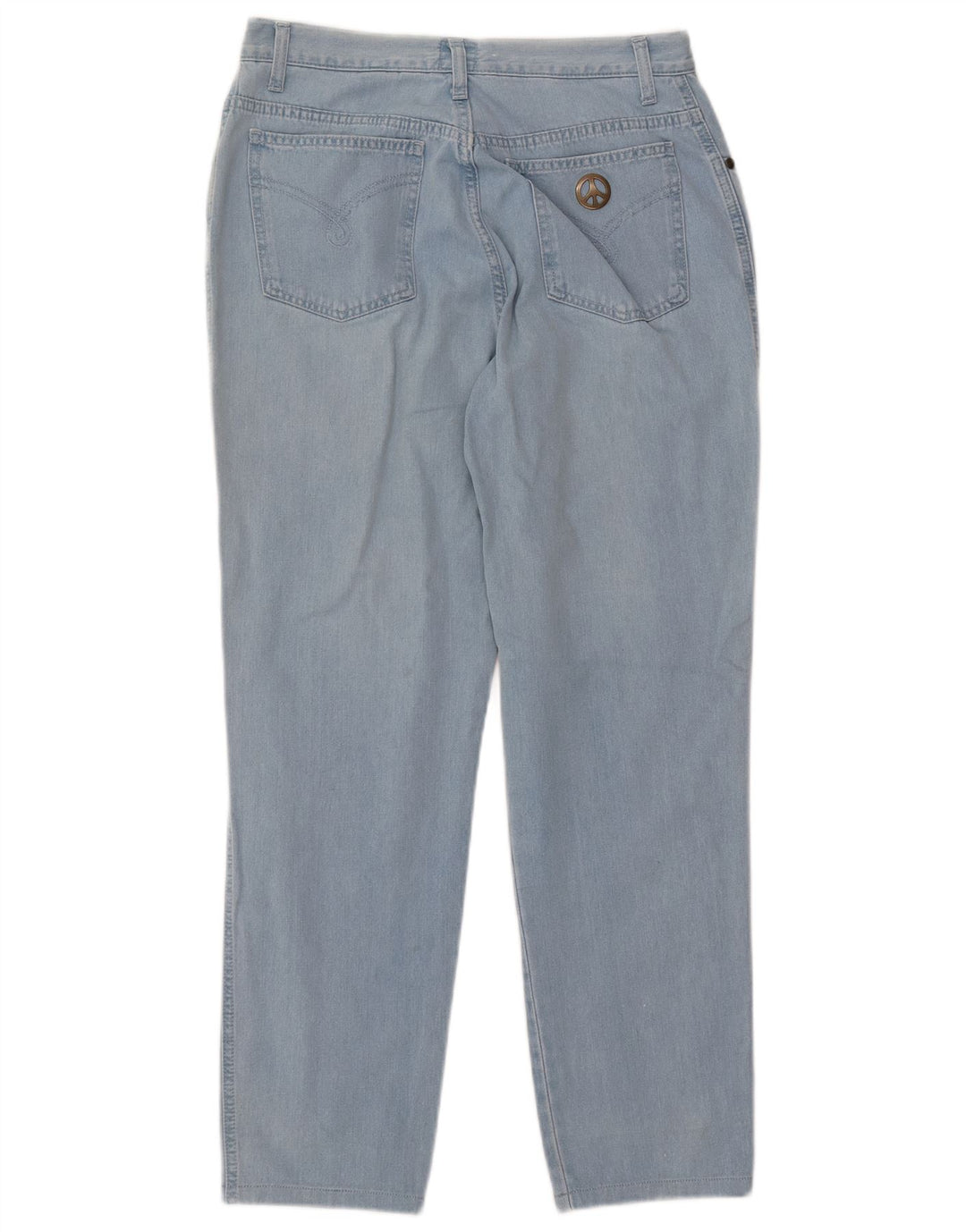 MOSCHINO Damen High Waist Tapered Jeans W33 L27 Blaue Baumwolle