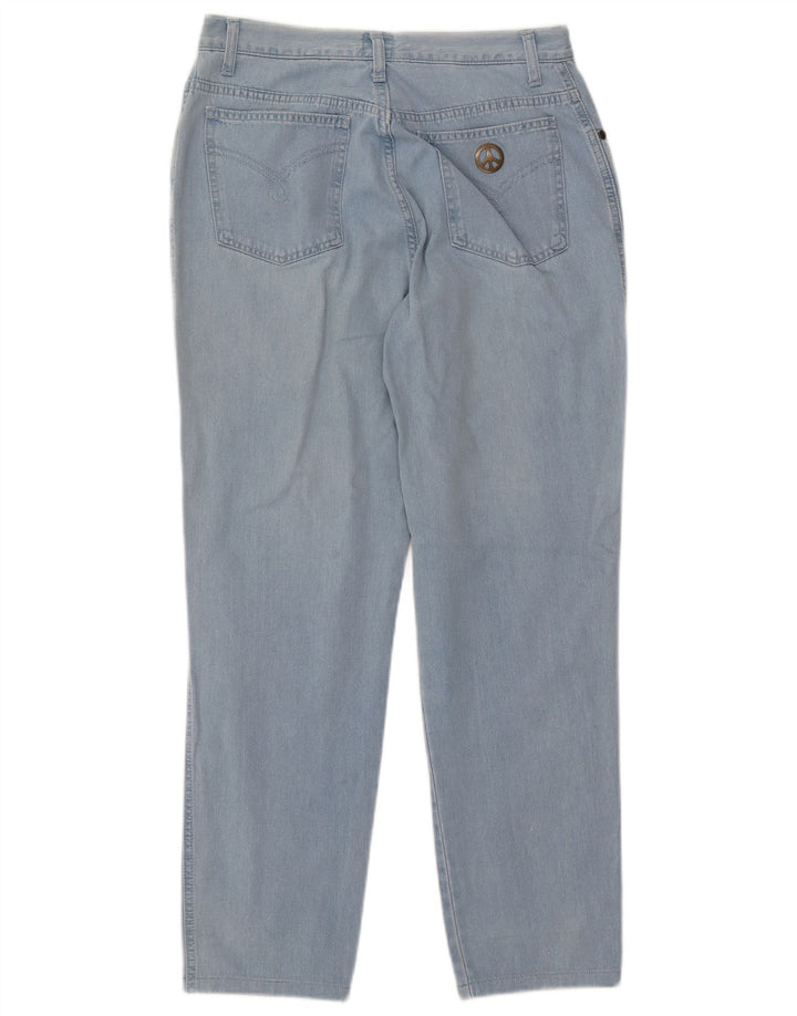 MOSCHINO Damen High Waist Tapered Jeans W33 L27 Blaue Baumwolle