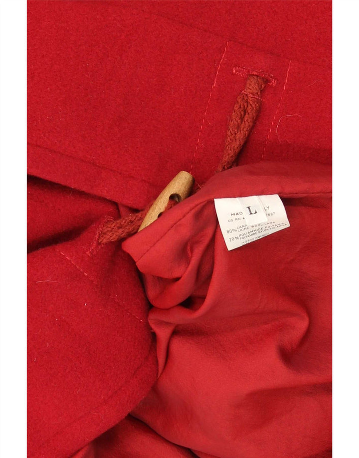 Sisley Womens Hooded Oversized Dufflecoat UK 16 Große rote Wolle