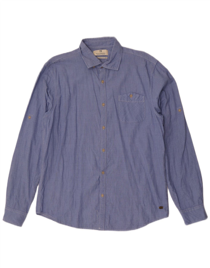 Scotch & Soda Herrenhemd XL, blaue Baumwolle