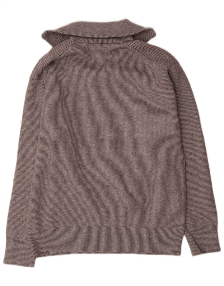 Jack Wills Herren-Pullover mit Reißverschluss am Hals, kleine graue Viskose