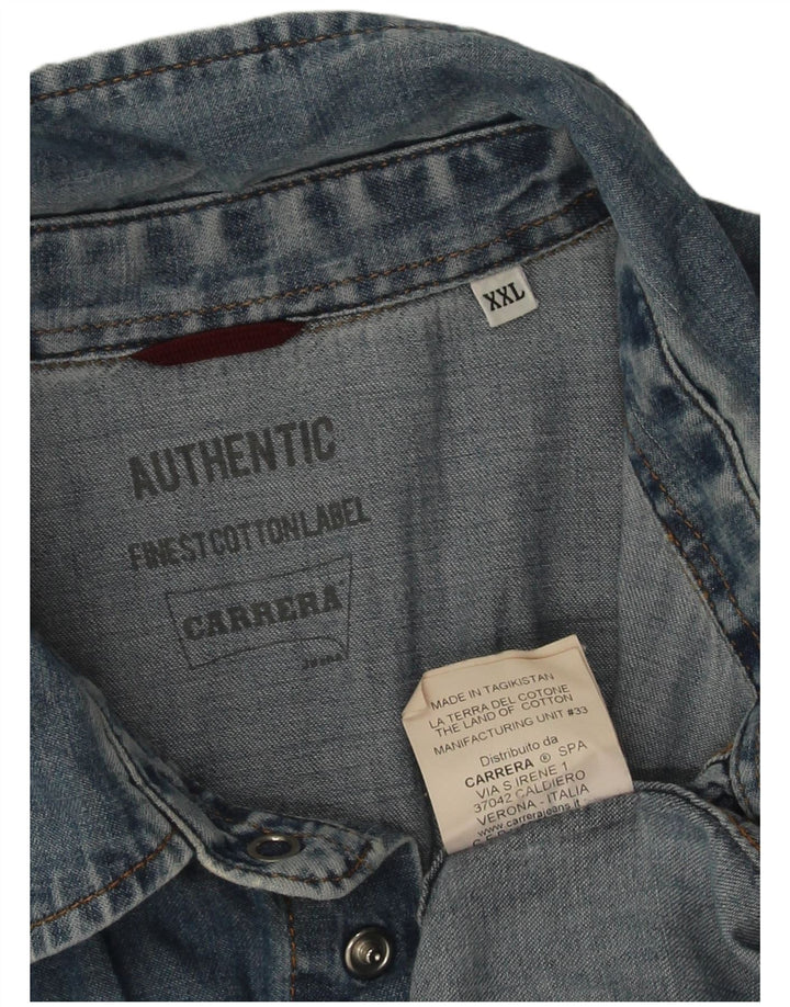 Carrera Herren Jeanshemd 2XL Blau Baumwolle