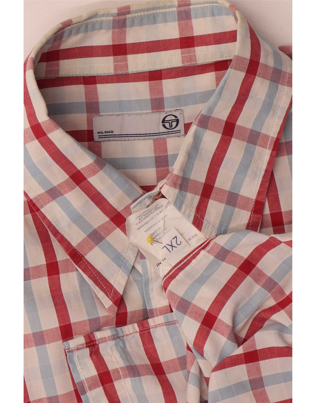 Sergio Tacchini Herren Kurzarmhemd 2XL Mehrfarbig kariert Baumwolle