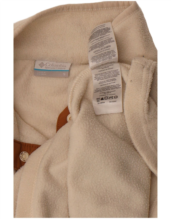 Columbia Damen-Fleecepullover mit Knopfkragen, Gr. 10, Größe S, cremefarbenes Polyester