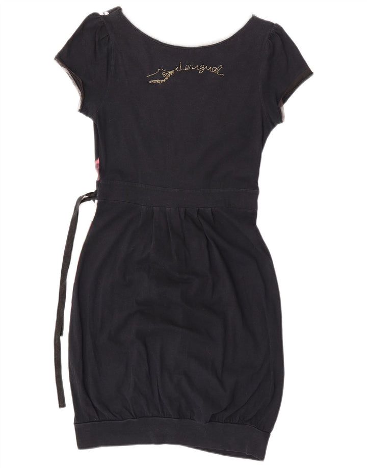 Desigual Damen Graphic Etuikleid UK 10 Small Schwarz