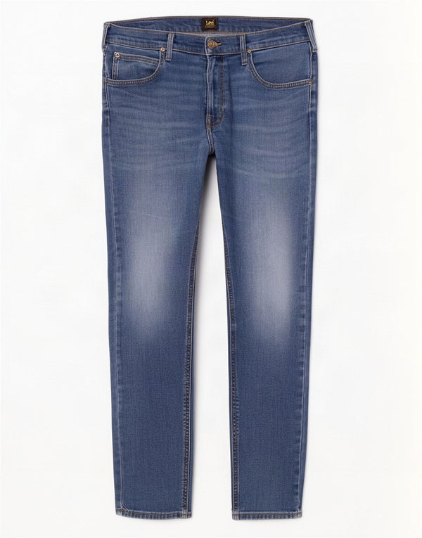 Lee Mens Luke Tapered Slim Jeans W36 L34 Blue Cotton