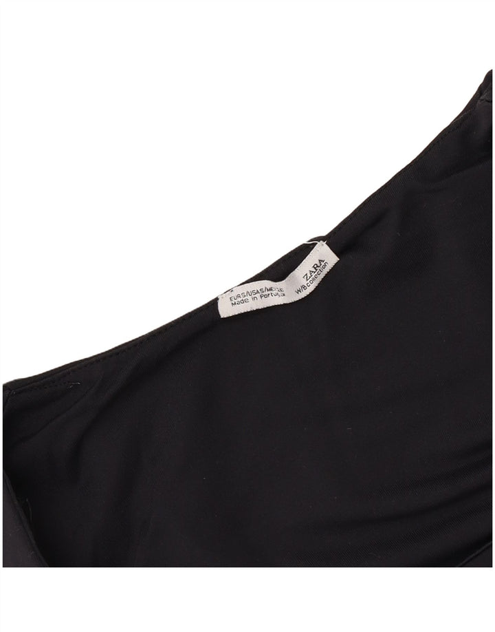 Zara Damen Weste Top UK 8 Small Schwarz