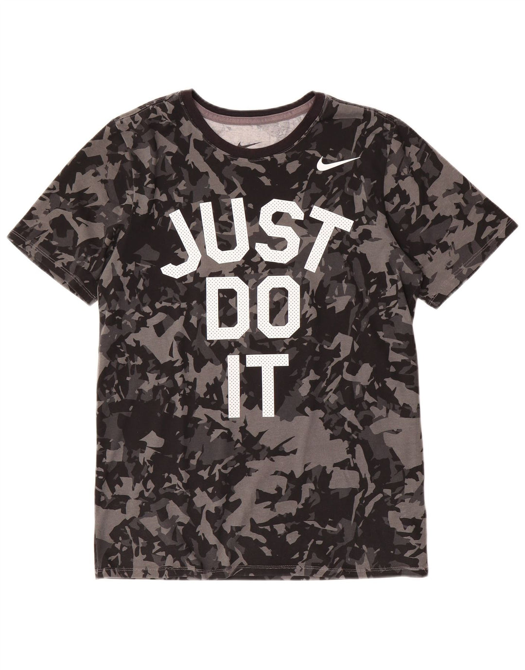 NIKE Herren-T-Shirt mit sportlichem Schnitt und Grafik, Größe S, Schwarz, Camouflage-Baumwolle