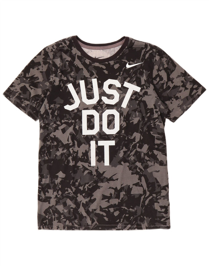 NIKE Herren-T-Shirt mit sportlichem Schnitt und Grafik, Größe S, Schwarz, Camouflage-Baumwolle
