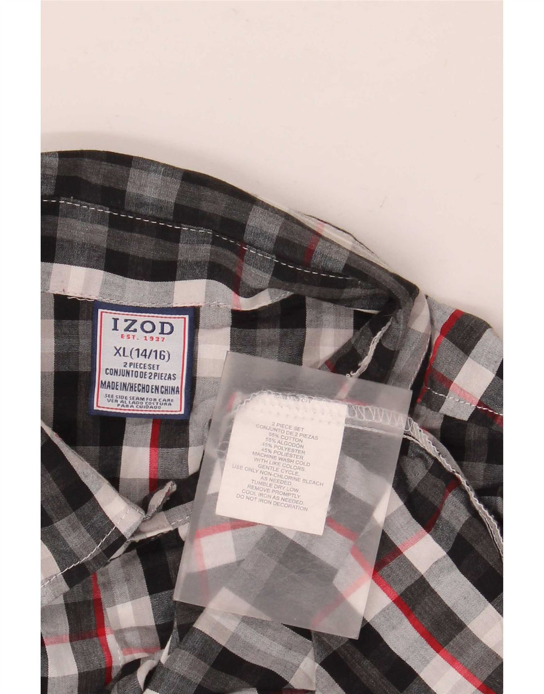 Izod-Hemd für Jungen, 14–15 Jahre, XL, mehrfarbig, kariert, Baumwolle
