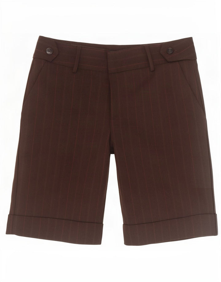 Zara Damen Chinoshorts EU 40 Medium W30 Braun gestreift Polyester