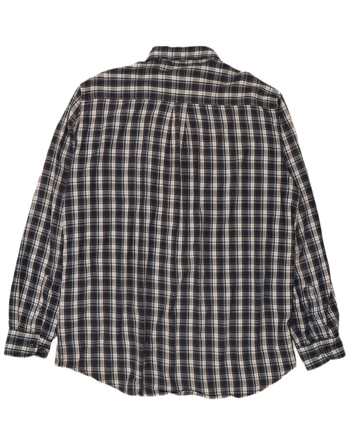 Kappa Herren Flanellhemd 2XL Marineblau kariert Baumwolle