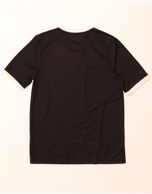 ADIDAS Jungen Climalite T-Shirt Top 15-16 Jahre XL Schwarz gestreift Polyester