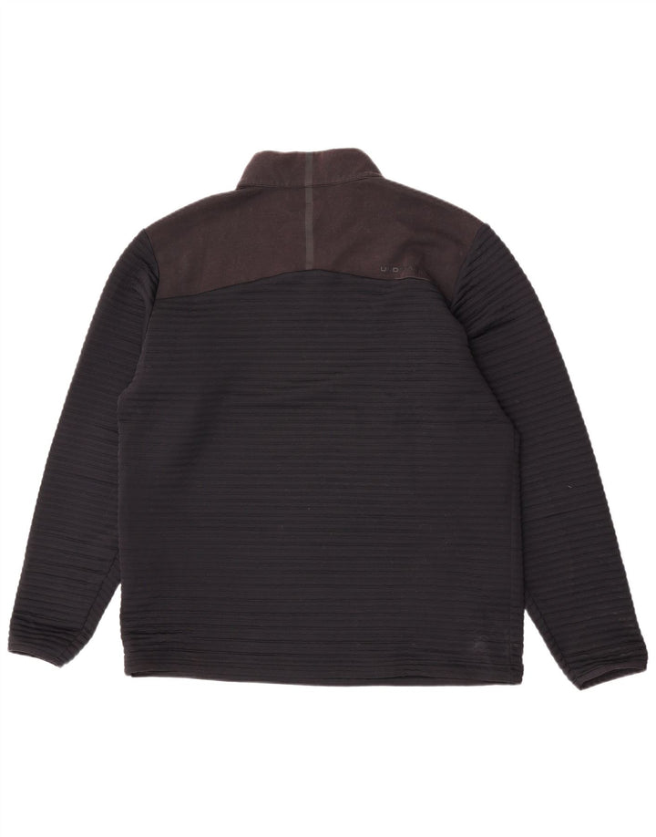 Under Armour Herren-Sweatshirt mit Reißverschluss am Hals, XL, schwarzes Farbblock-Polyester