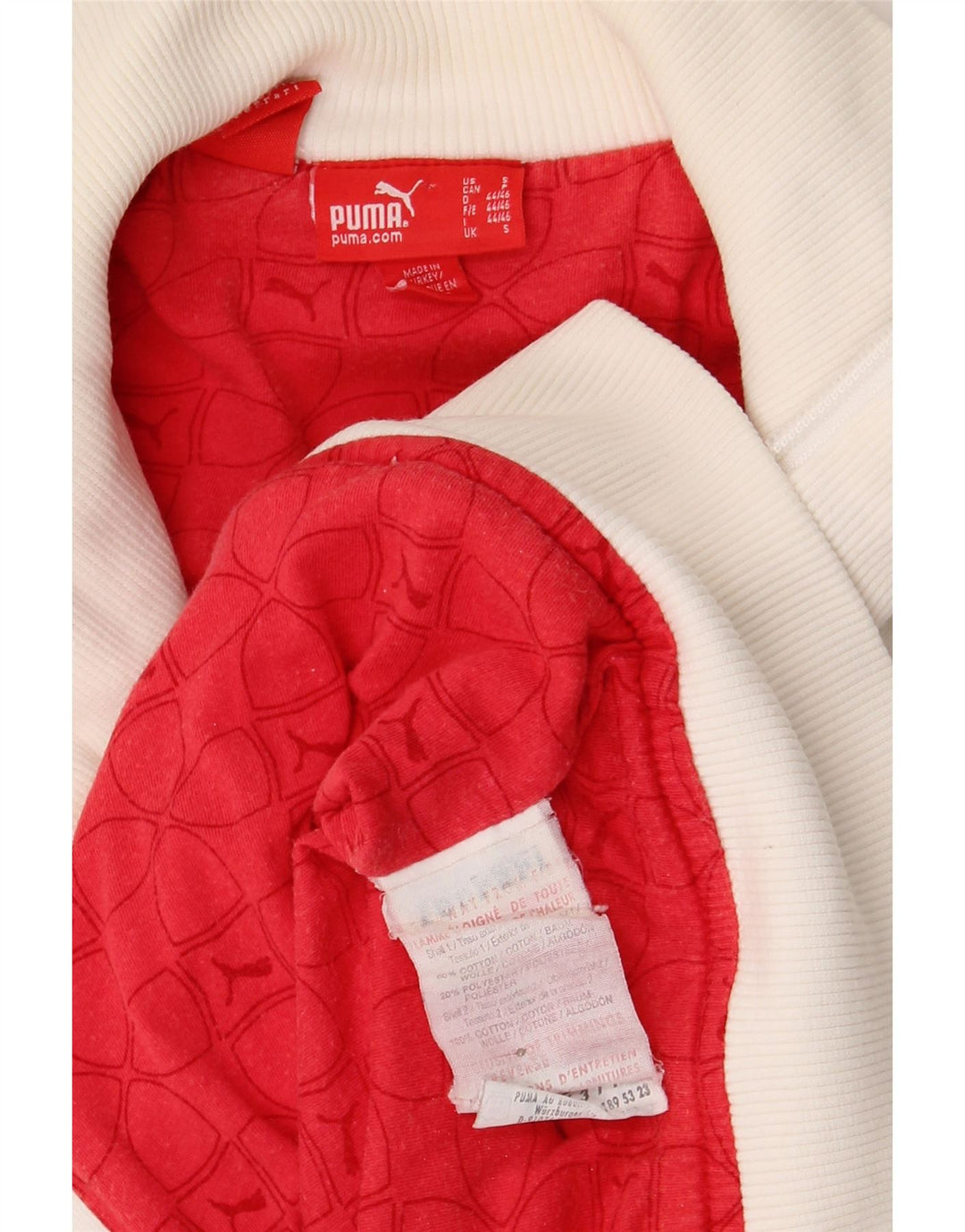 Puma Herren-Trainingsanzug-Oberteil, Jacke, Größe S, weiße Baumwolle