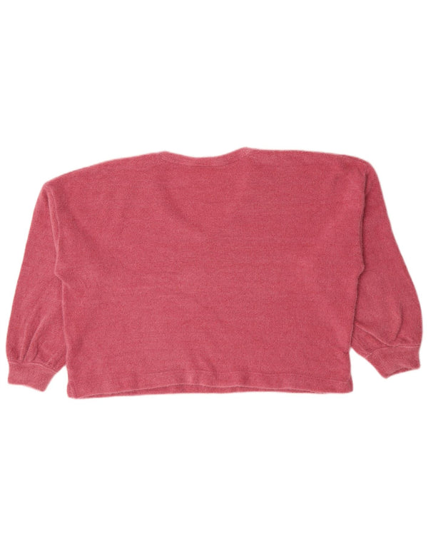 Marks & Spencer Damen Crop Pullover mit V-Ausschnitt, UK 16, Größe L, Rosa