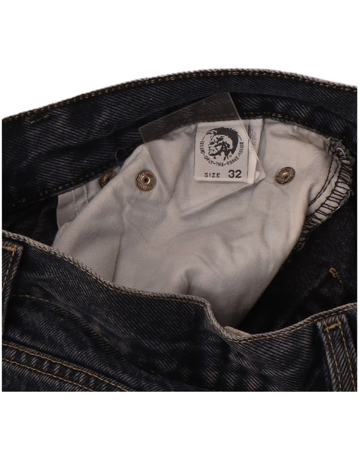 Diesel Herren Straight Jeans W32 L32 Marineblaue Baumwolle
