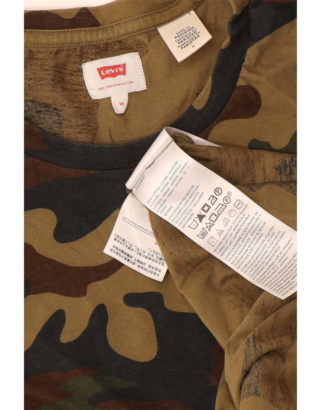 Levi's Herren-T-Shirt-Oberteil, mittelgroß, mehrfarbig, Camouflage-Baumwolle