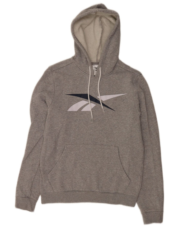 Reebok Herren Graphic Hoodie Pullover XS Grau gefleckte Baumwolle