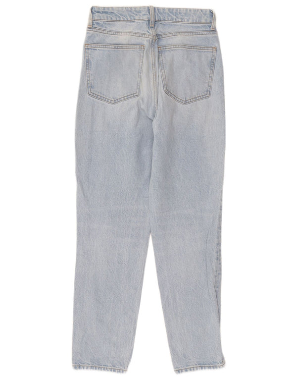 Zara Womens High Rise Tapered Jeans EU 36 XS W26 L28 Blue Cotton