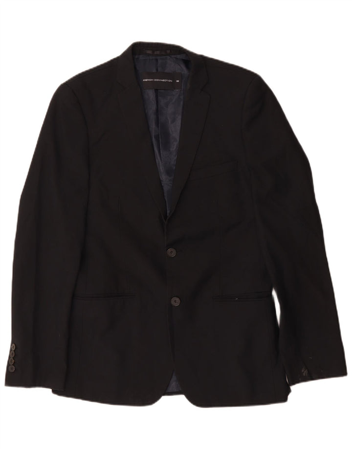 French Connection Herren-Blazer mit 2 Knöpfen, UK 38, Mittelschwarz, Polyester