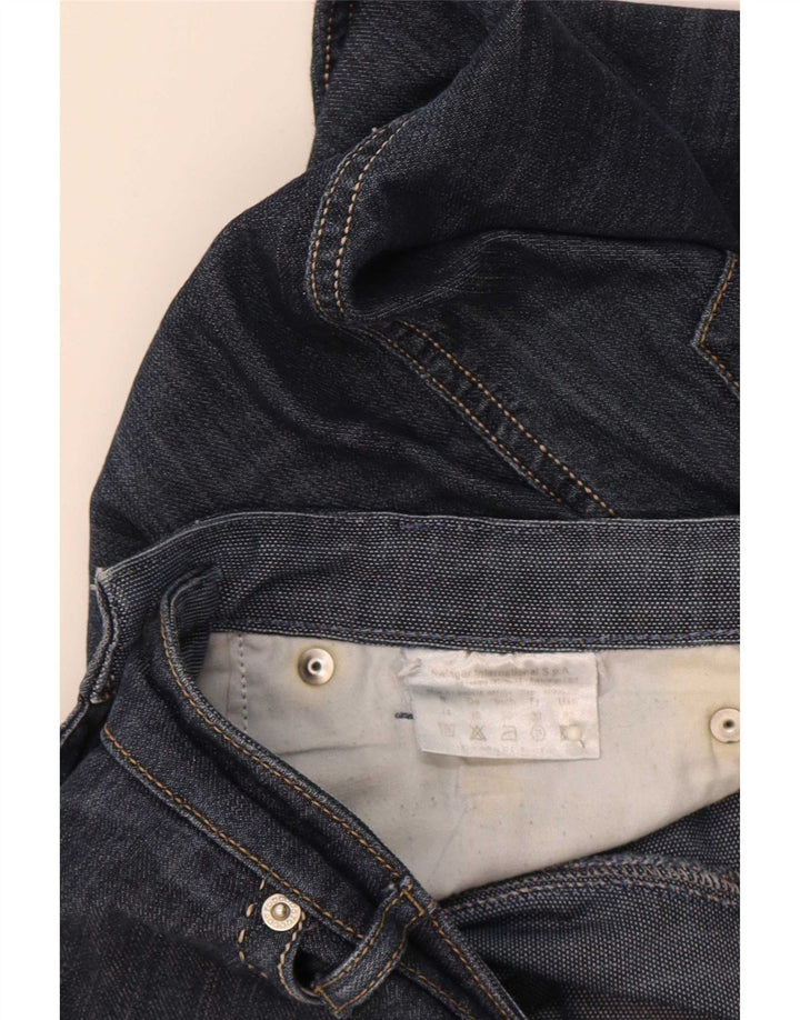 Roccobarocco Damen Straight Jeans W32 L29 Marineblau Baumwolle