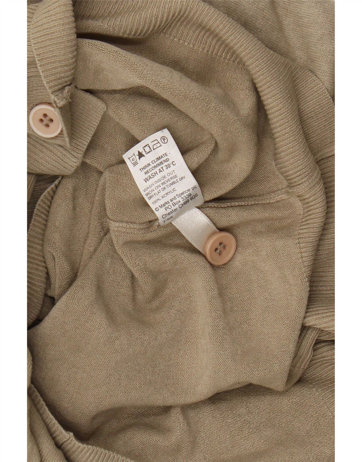 Marks & Spencer Damen Blue Harbor Cardigan Pullover UK 12 Mittelbeige