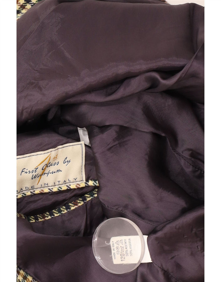 Wampum Herren-Blazer mit 3 Knöpfen, Größe M, mehrfarbig, Hahnentrittmuster, UK 38