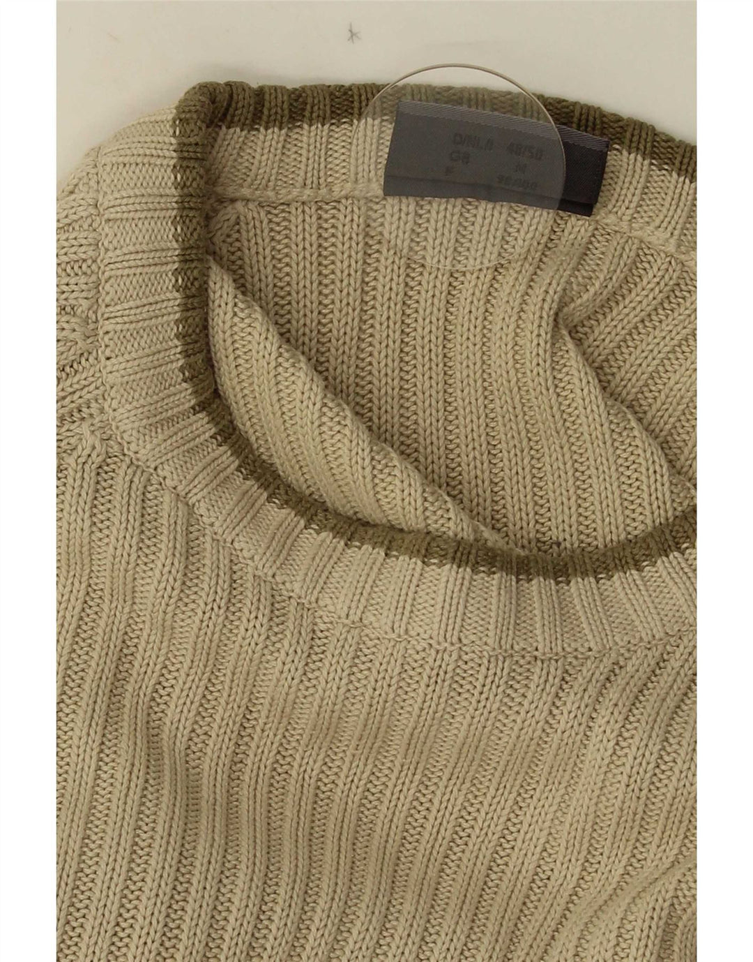 Vintage Herren-Pullover mit U-Boot-Ausschnitt, mittelgrün gestreift