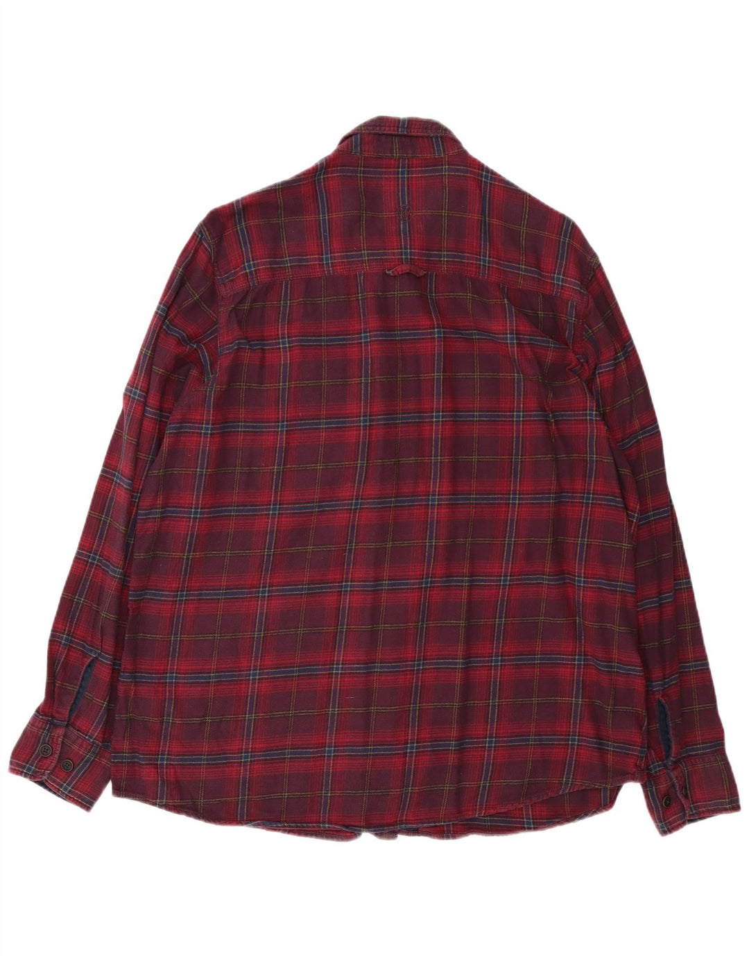Fat Face Herren-Flanellhemd XL, Burgunderrot, kariert, Baumwolle