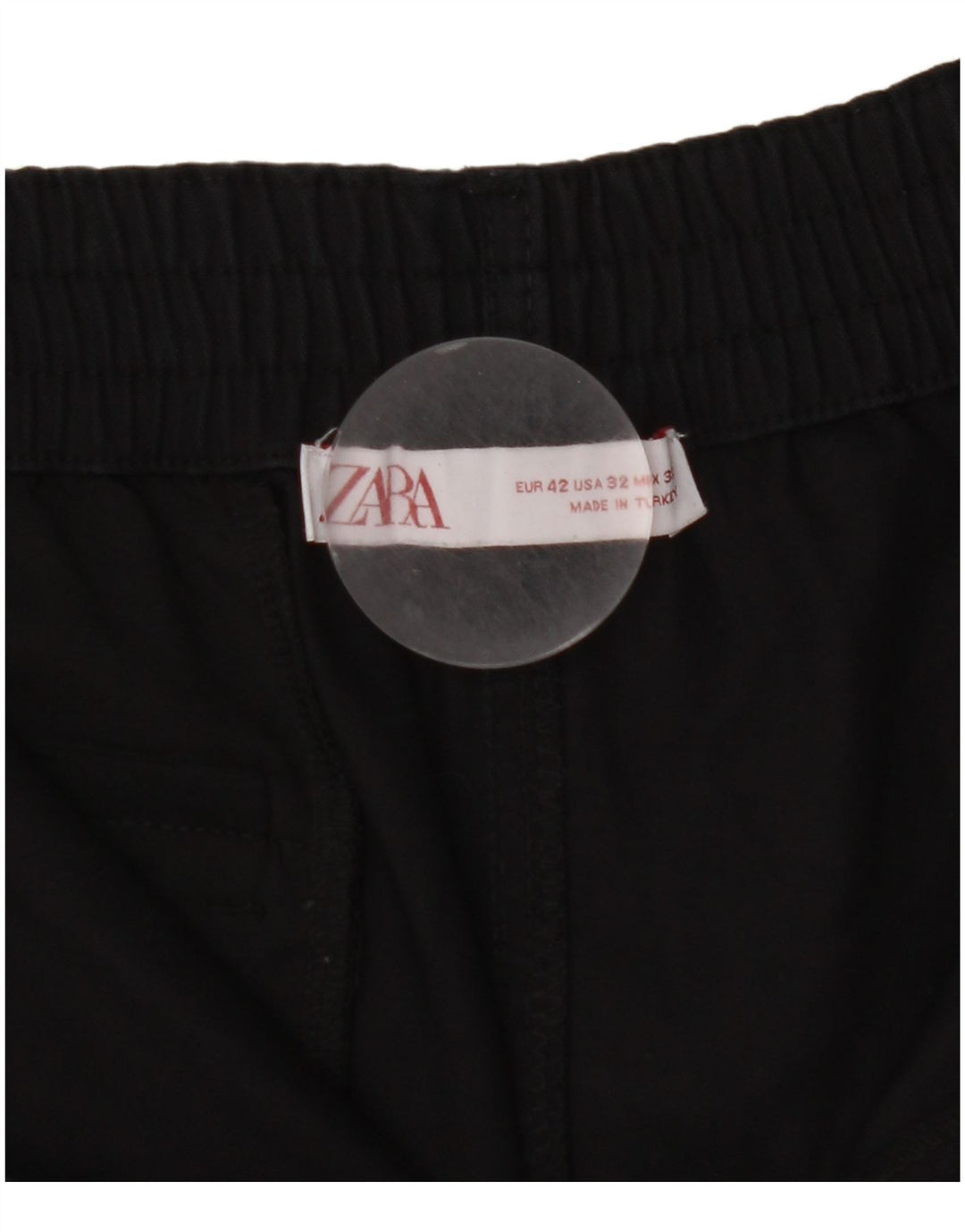 Zara Herren Cargoshorts EU 42 Large W32 Schwarze Baumwolle