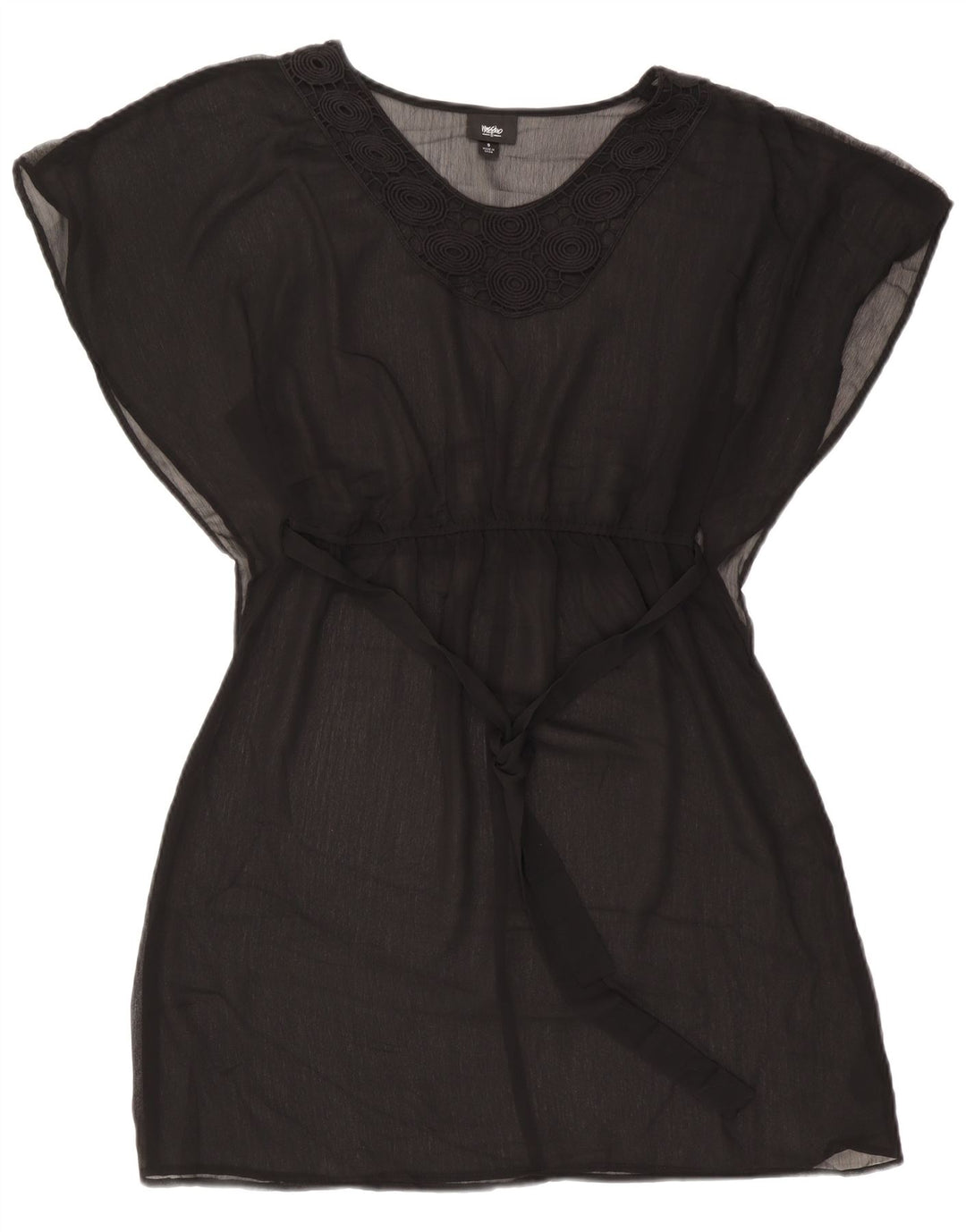 Mossimo Damen Strandkleid UK 10 Small Schwarz Polyester