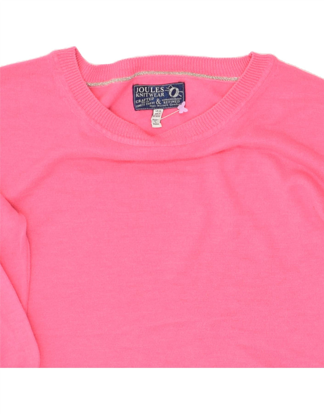 JOULES Womens Boat Neck Jumper Sweater UK 6 XS  Pink Acrylic | Vintage Joules | Thrift | Second-Hand Joules | Used Clothing | Messina Hembry 