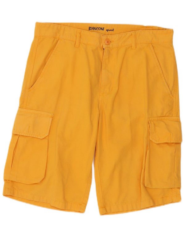 Vintage Herren Cargo Shorts IT 48 Medium W34 Gelbe Baumwolle