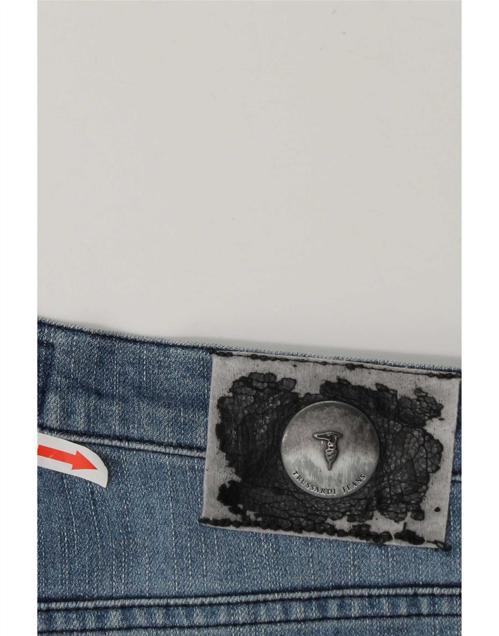 Trussardi Herren Straight Jeans W32 L30 Blaue Baumwolle