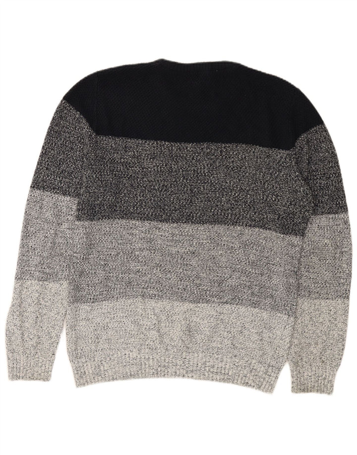 Richmond Herren-Pullover mit Rundhalsausschnitt, groß, mehrfarbig, gestreift, Baumwolle