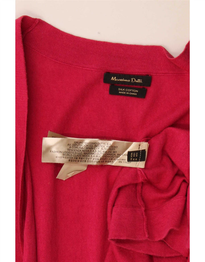 Massimo Dutti Damen-Cardigan mit 3/4-Ärmeln, offen, Gr. 14, Mittelrosa