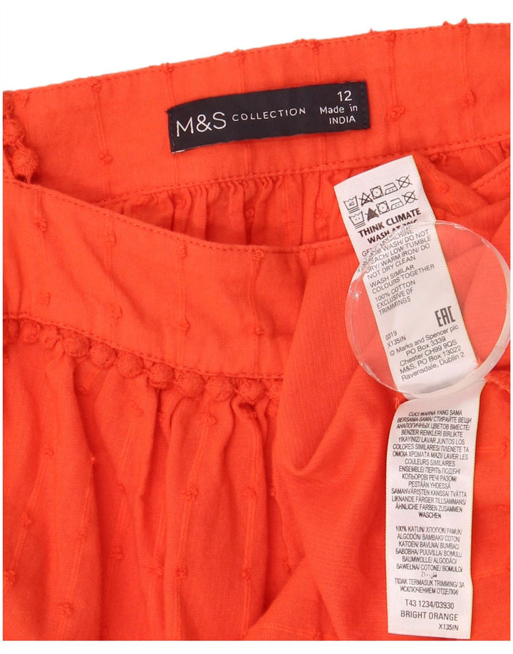 Marks & Spencer Damen ärmelloses Blusenoberteil UK 12 Medium Orange Spotted