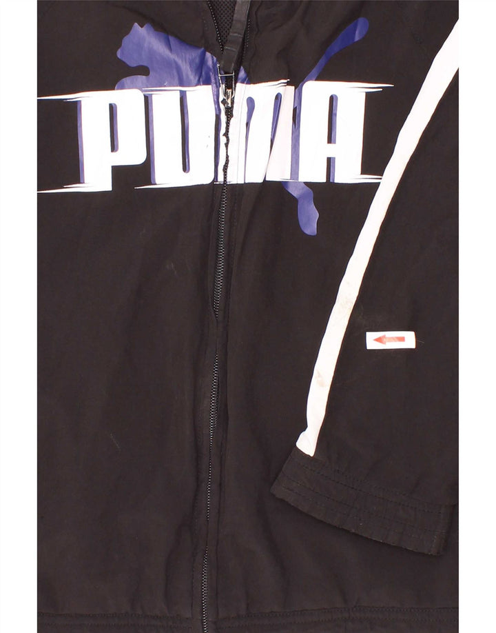Puma Jungen Grafik-Trainingsanzug-Top-Jacke, 9–10 Jahre, Schwarz, Farbblock