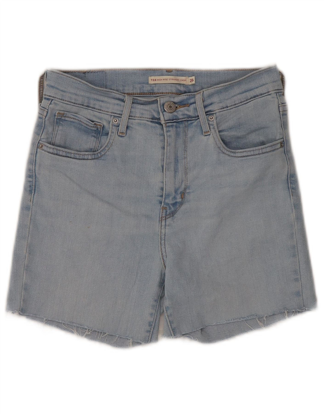 Levi's Damen 724 High Rise Denim Shorts W26 Small Blaue Baumwolle