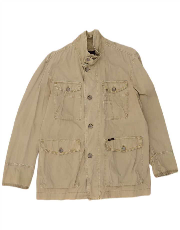 MARLBORO CLASSICS Herren-Utility-Jacke UK 42 XL Khaki Baumwolle